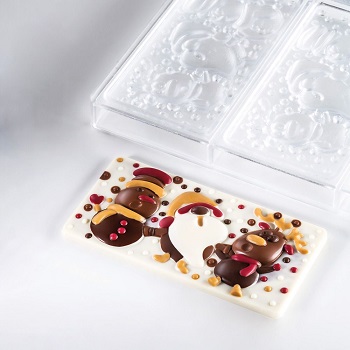 Pavoni 100g Xmas Friends Polycarbonate Chocolate Bar Mould By Fabrizio Fiorani